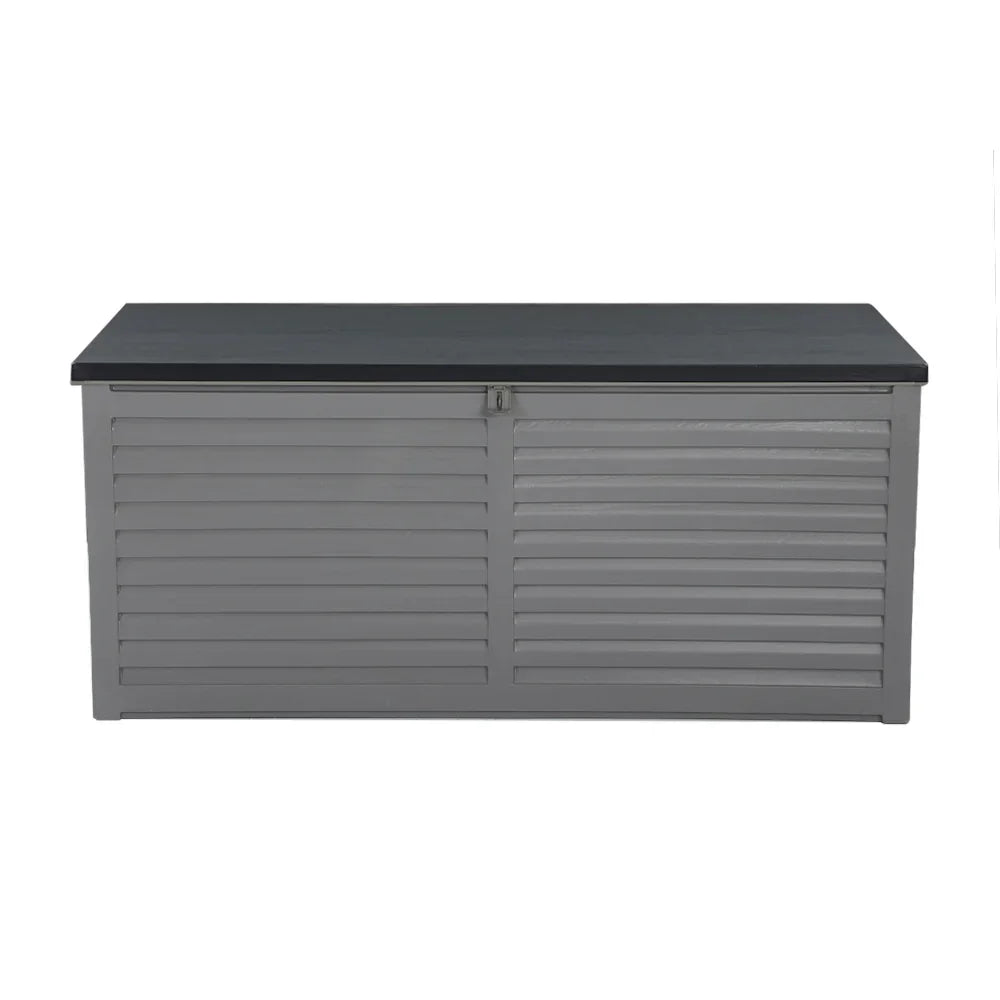 Outdoor Storage Box 490L Container Lockable Garden Bench Tools Toy Shed Black - Flea Market