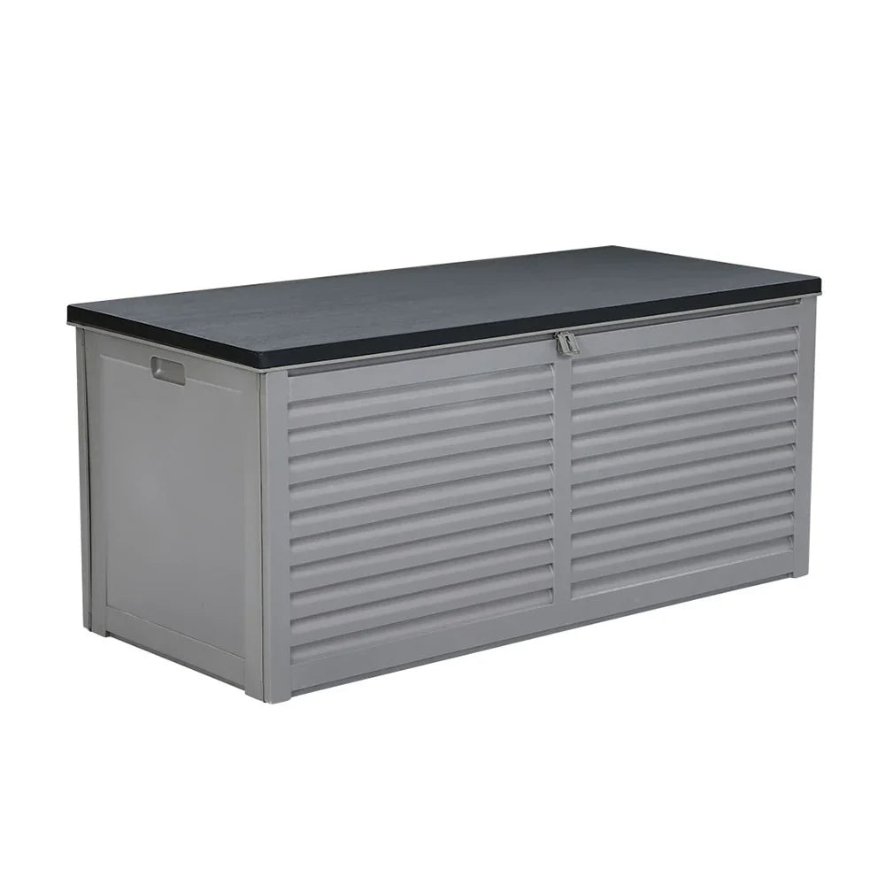 Outdoor Storage Box 490L Container Lockable Garden Bench Tools Toy Shed Black - Flea Market