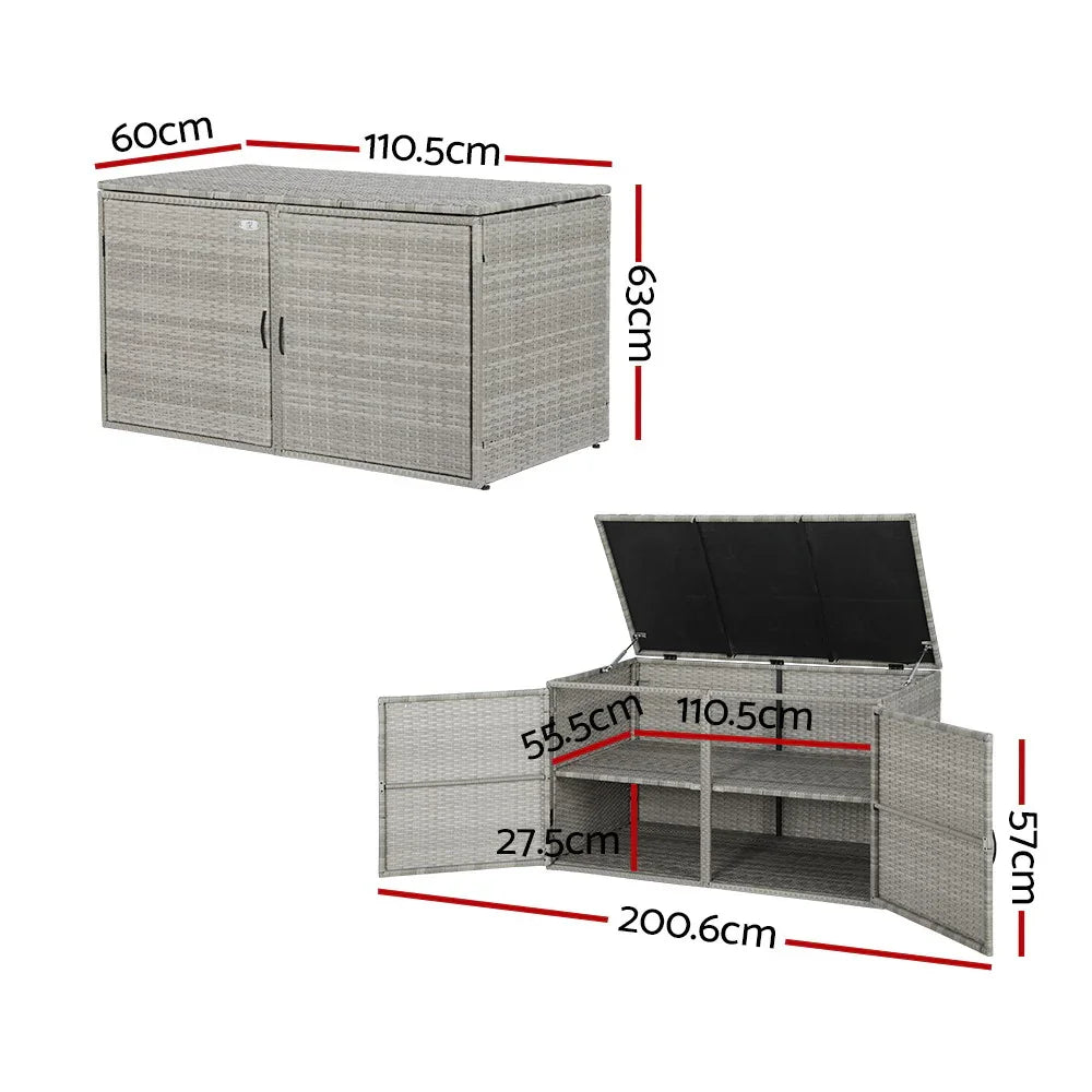Gardeon Outdoor Storage Cabinet Box Deck Wicker Shelf Chest Garden Shed Tools - Flea Market