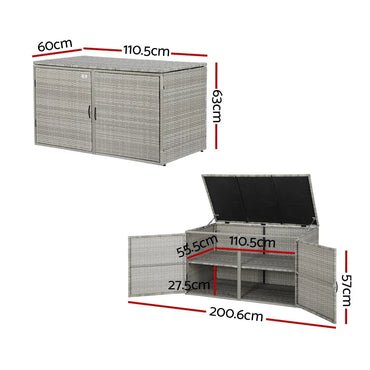 Gardeon Outdoor Storage Cabinet Box Deck Wicker Shelf Chest Garden Shed Tools - Flea Market