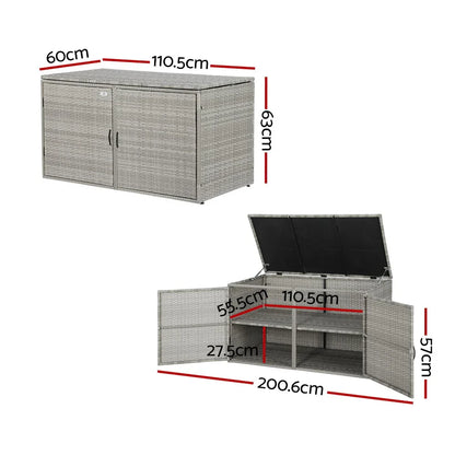Gardeon Outdoor Storage Cabinet Box Deck Wicker Shelf Chest Garden Shed Tools - Flea Market