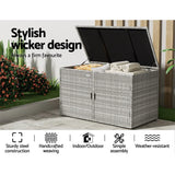 Gardeon Outdoor Storage Cabinet Box Deck Wicker Shelf Chest Garden Shed Tools - Flea Market