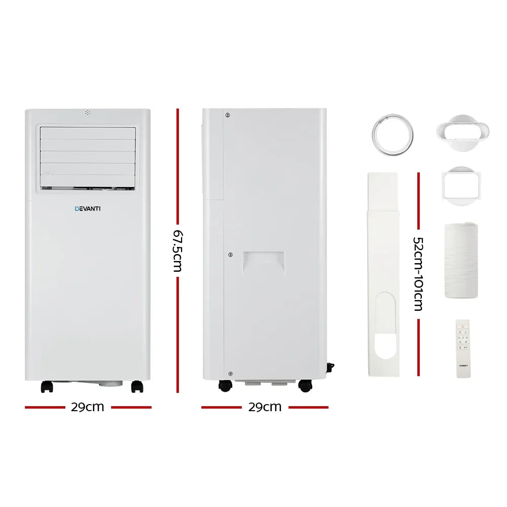 Devanti 7000BTU Portable Air Conditioner with Dehumidifier & Fan
