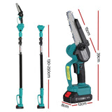 Giantz Telescopic Pole Chainsaw 6" Cordless - 20V Tree Trimmer Kit with Battery
