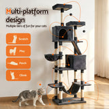 i.Pet Cat Tree Tower 206cm - Large Scratching Post Grey
