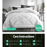Giselle Bedding 700GSM Microfibre Bamboo Quilt Super King - Luxury Duvet for All Seasons