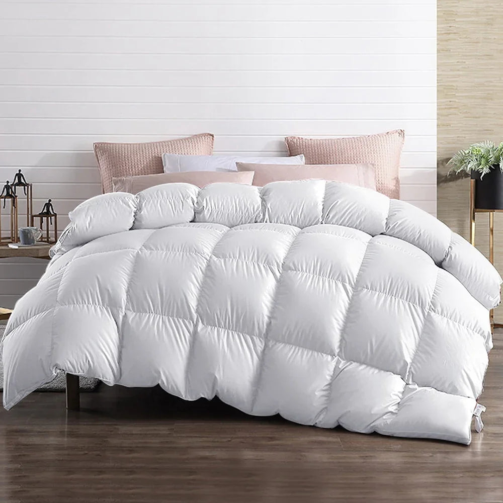 Giselle Bedding 700GSM Goose Down Feather Quilt King - Luxury Duvet for All Seasons