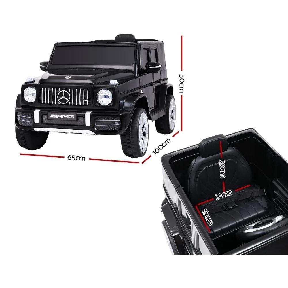 Licensed Mercedes-Benz AMG G63 Kids Electric Ride On Car - Black 12V with Remote