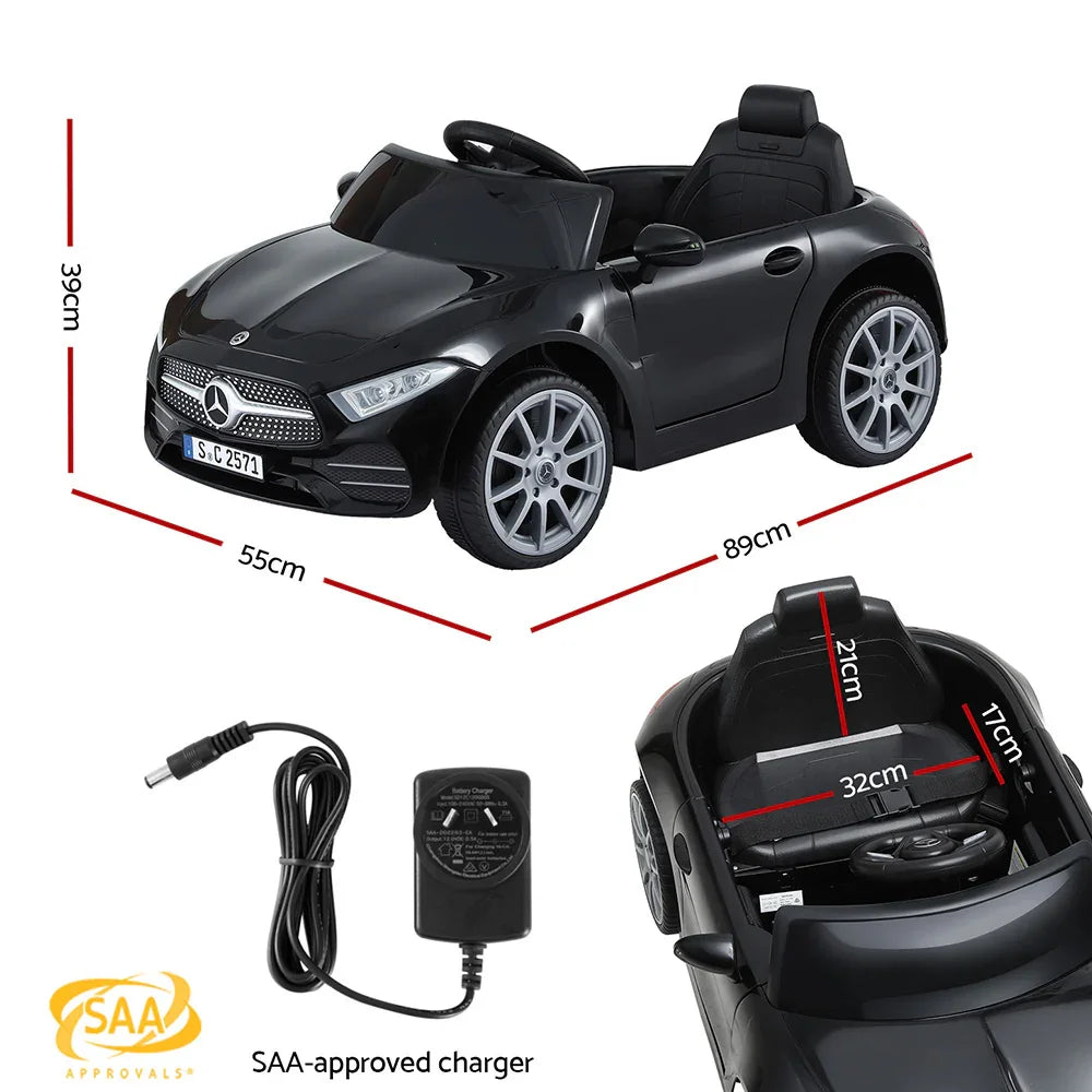 Licensed Kids Electric Ride On Car Black - Outdoor Toy with Music & Remote Control