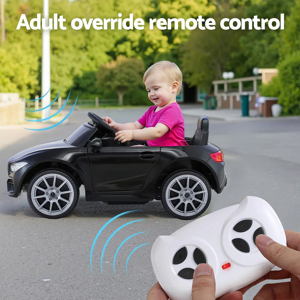 Licensed Kids Electric Ride On Car Black - Outdoor Toy with Music & Remote Control
