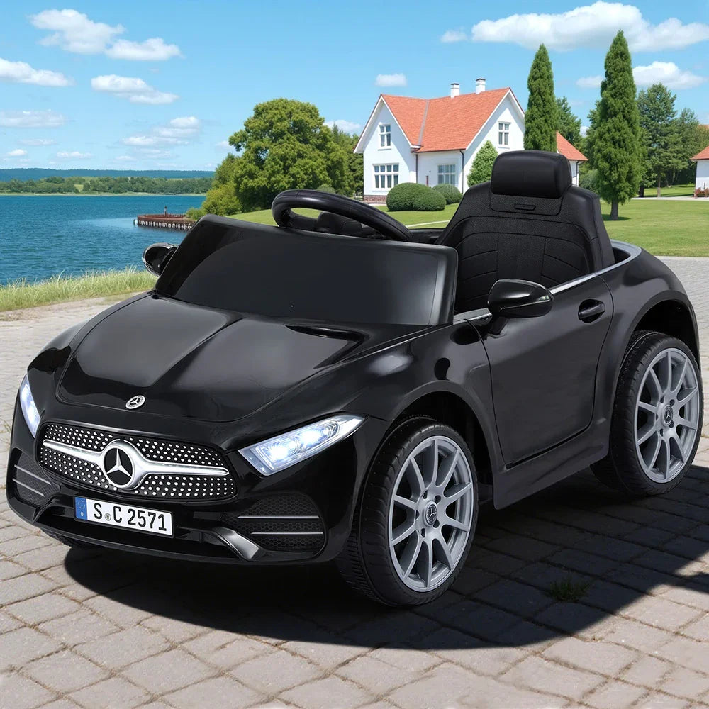 Licensed Kids Electric Ride On Car Black - Outdoor Toy with Music & Remote Control