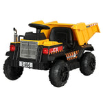 Rigo Kids Electric Ride On Dump Truck Yellow 12V - Construction Loader with Remote