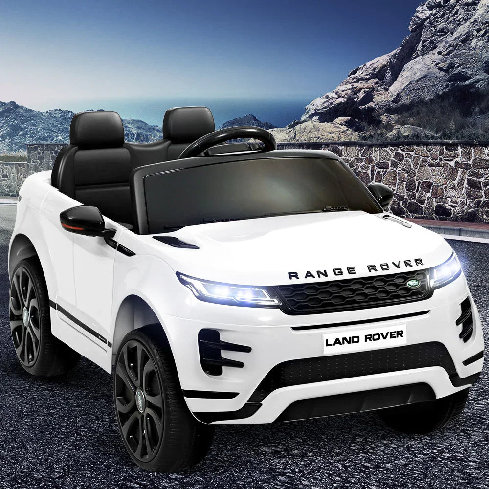 Licensed Land Rover Kids Electric Ride On Car - White 12V SUV with Remote