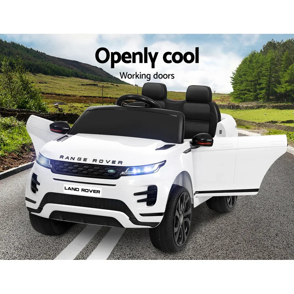 Licensed Land Rover Kids Electric Ride On Car - White 12V SUV with Remote