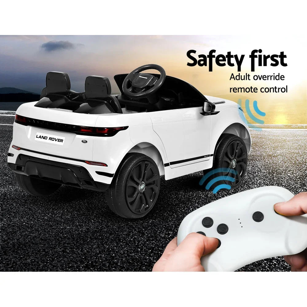 Licensed Land Rover Kids Electric Ride On Car - White 12V SUV with Remote