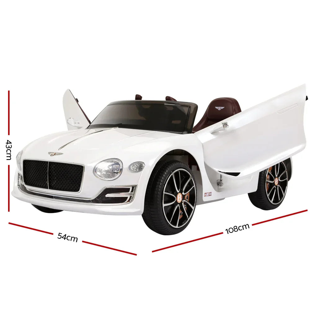 Licensed Bentley EXP12 Kids Electric Ride On Car - White 12V with Remote Control