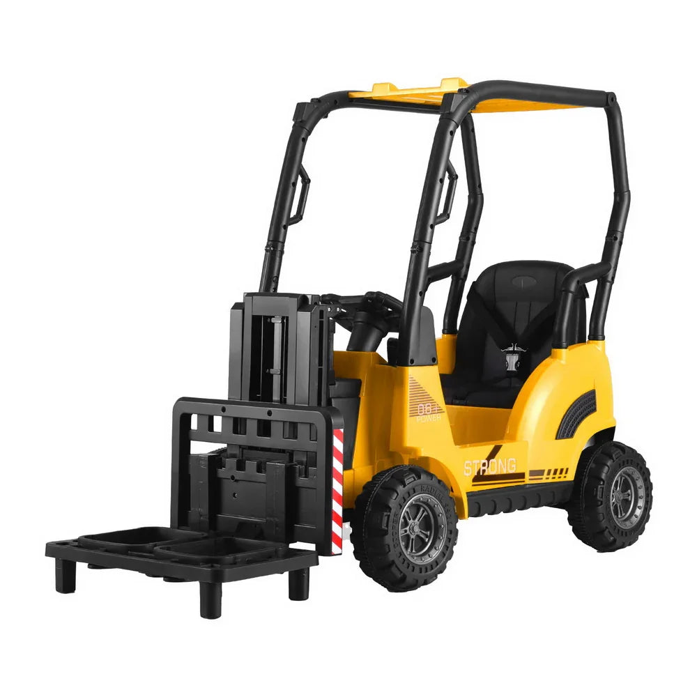 Rigo Kids Electric Ride On Forklift Yellow 12V - Construction Loader with Remote & Horn