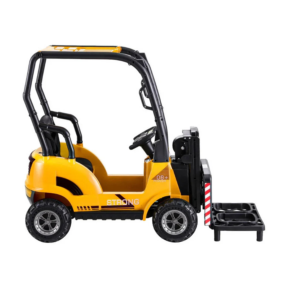Rigo Kids Electric Ride On Forklift Yellow 12V - Construction Loader with Remote & Horn