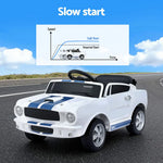 Licensed GT350 Kids Electric Ride On Car - White Sports Car with Music & Remote