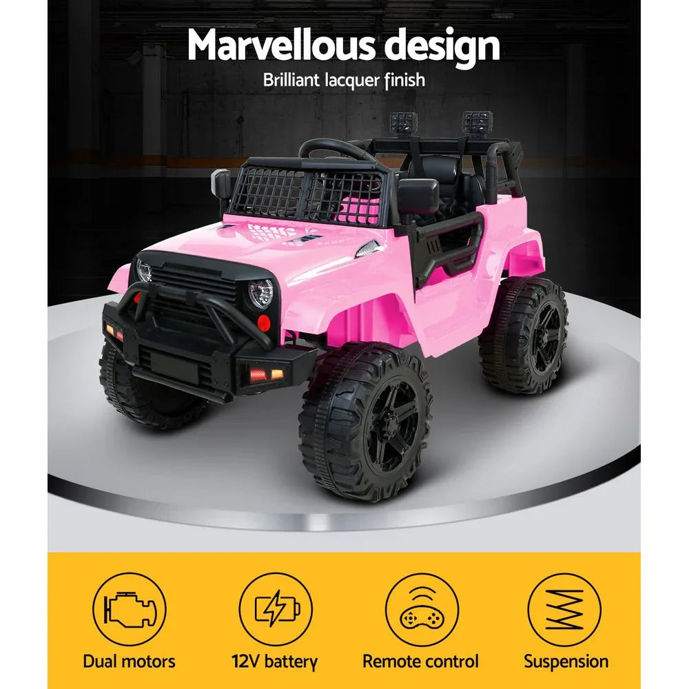 Rigo Kids Electric Ride On Jeep Pink 12V - 4WD SUV with Remote Control