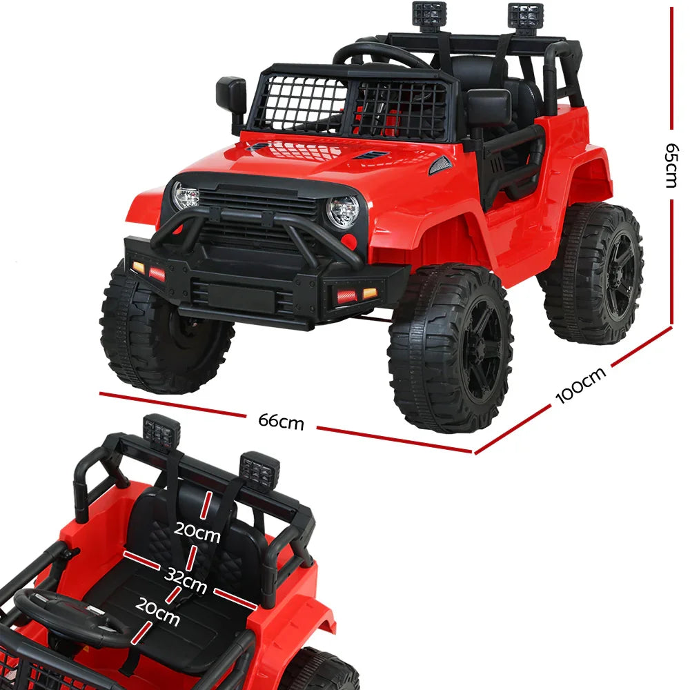 Rigo Kids Electric Ride On Jeep Red 12V - 4WD SUV with Remote Control