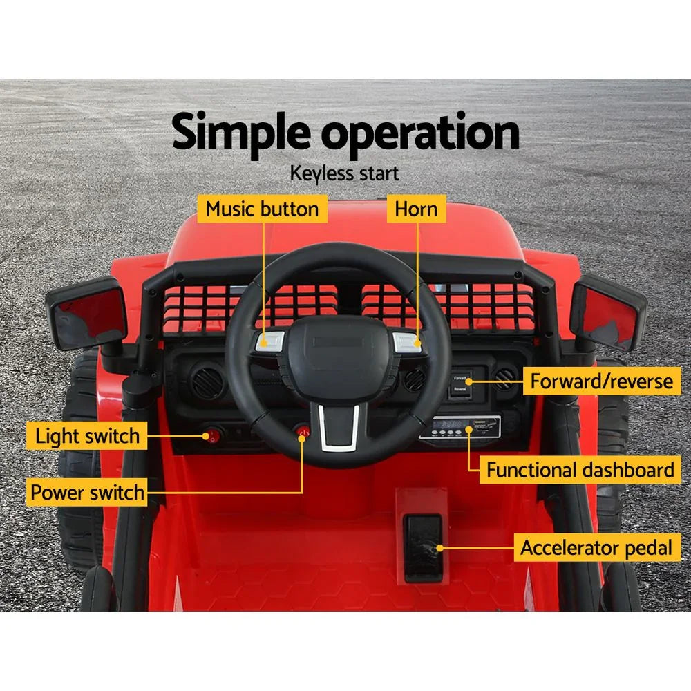 Rigo Kids Electric Ride On Jeep Red 12V - 4WD SUV with Remote Control
