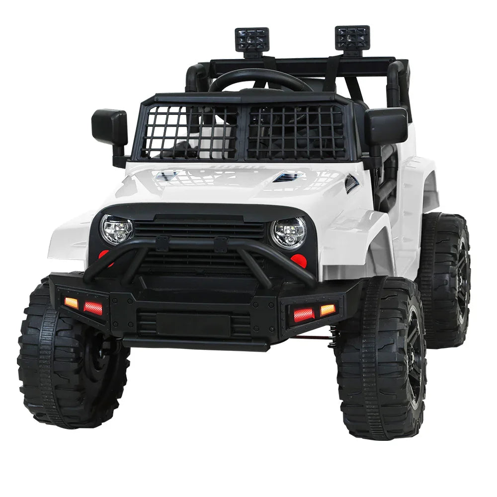 Rigo Kids Electric Ride On Jeep White 12V - 4WD SUV with Remote Control