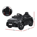 Licensed RSQ8 Kids Electric Ride On Car - Black 12V SUV with Remote Control