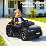 Licensed RSQ8 Kids Electric Ride On Car - Black 12V SUV with Remote Control
