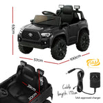 Licensed Toyota Tacoma Kids Electric Ride On Car - Black 12V Off-Road Truck with Remote