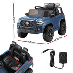 Licensed Toyota Tacoma Kids Electric Ride On Car - Blue 12V Off-Road Truck with Remote