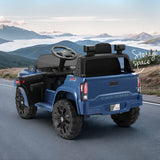 Licensed Toyota Tacoma Kids Electric Ride On Car - Blue 12V Off-Road Truck with Remote
