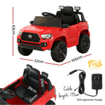 Licensed Toyota Tacoma Kids Electric Ride On Car - Red 12V Off-Road Truck with Remote