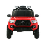 Licensed Toyota Tacoma Kids Electric Ride On Car - Red 12V Off-Road Truck with Remote