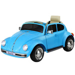 Licensed Volkswagen Beetle Kids Ride On Car - Blue 6V Electric with Remote & Horn