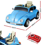 Licensed Volkswagen Beetle Kids Ride On Car - Blue 6V Electric with Remote & Horn