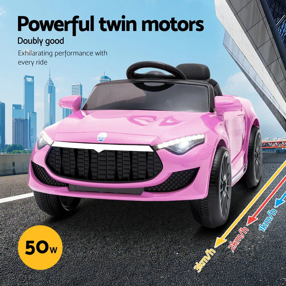 Rigo Kids Electric Ride On Car Pink 12V - Sports Car with Remote Control & Music