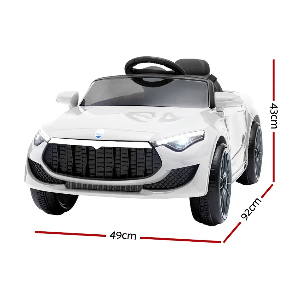 Rigo Kids Electric Ride On Car White 12V - Sports Car with Remote Control & Music