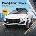 Rigo Kids Electric Ride On Car White 12V - Sports Car with Remote Control & Music