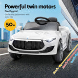 Rigo Kids Electric Ride On Car White 12V - Sports Car with Remote Control & Music