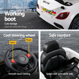 Rigo Kids Electric Ride On Car White 12V - Sports Car with Remote Control & Music