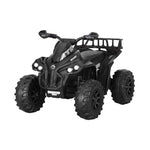 Rigo Kids Electric Ride On ATV Quad Black 12V - Motorbike with Storage Rack
