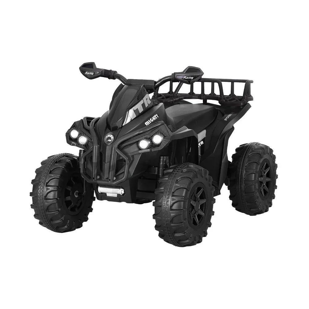 Rigo Kids Electric Ride On ATV Quad Black 12V - Motorbike with Storage Rack