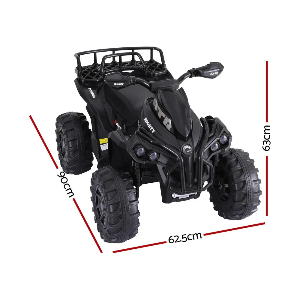Rigo Kids Electric Ride On ATV Quad Black 12V - Motorbike with Storage Rack