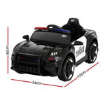 Rigo Kids Electric Ride On Police Car Black 12V - Patrol Vehicle with Remote Control