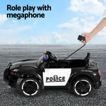 Rigo Kids Electric Ride On Police Car Black 12V - Patrol Vehicle with Remote Control