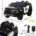 Rigo Kids Electric Ride On Police Car Black - Patrol SUV with Remote, Horn & Music
