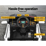 Rigo Kids Electric Ride On Police Car Black - Patrol SUV with Remote, Horn & Music