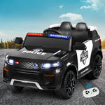 Rigo Kids Electric Ride On Police Car Black - Patrol SUV with Remote, Horn & Music