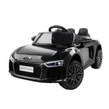 Licensed Audi R8 Kids Ride On Car - Black Electric Sports Toy Car with Remote
